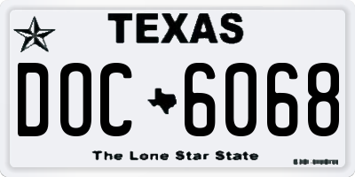 TX license plate DOC6068