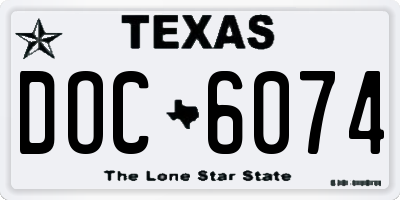TX license plate DOC6074