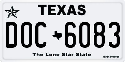 TX license plate DOC6083