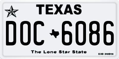 TX license plate DOC6086