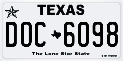 TX license plate DOC6098