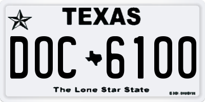 TX license plate DOC6100