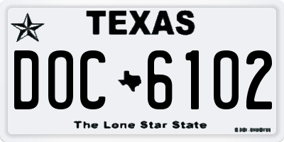 TX license plate DOC6102