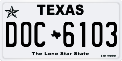 TX license plate DOC6103