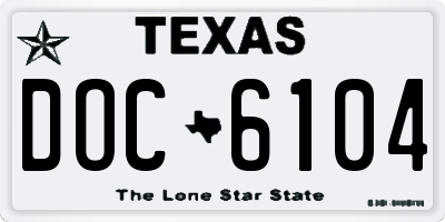 TX license plate DOC6104