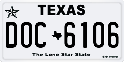 TX license plate DOC6106