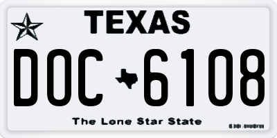 TX license plate DOC6108