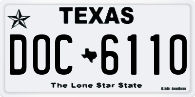 TX license plate DOC6110