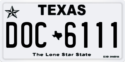 TX license plate DOC6111