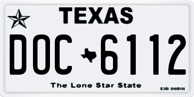TX license plate DOC6112