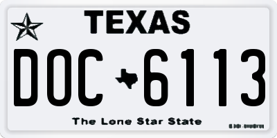 TX license plate DOC6113