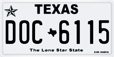 TX license plate DOC6115