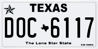 TX license plate DOC6117