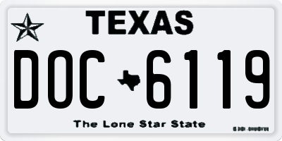 TX license plate DOC6119