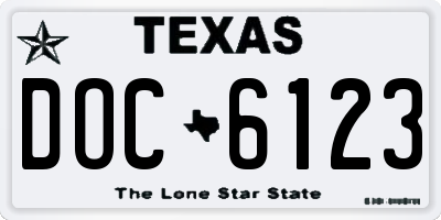 TX license plate DOC6123