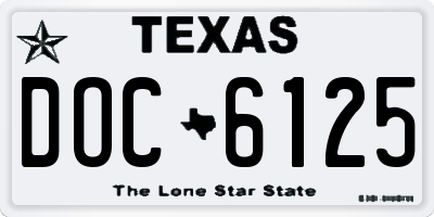 TX license plate DOC6125