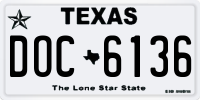 TX license plate DOC6136