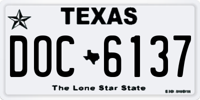 TX license plate DOC6137