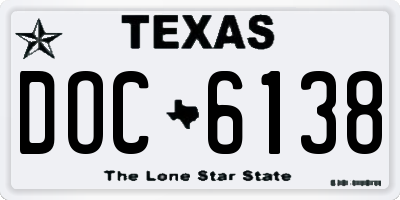 TX license plate DOC6138