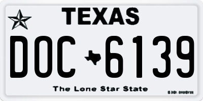 TX license plate DOC6139