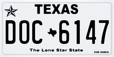 TX license plate DOC6147