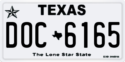 TX license plate DOC6165