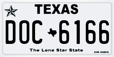 TX license plate DOC6166