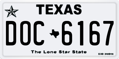 TX license plate DOC6167