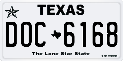 TX license plate DOC6168