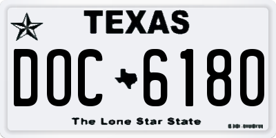 TX license plate DOC6180