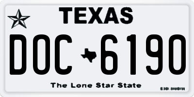 TX license plate DOC6190