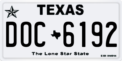 TX license plate DOC6192