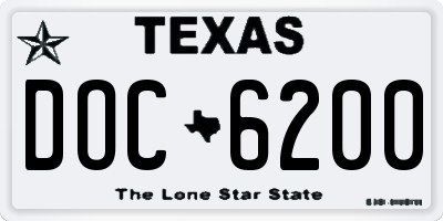 TX license plate DOC6200