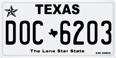 TX license plate DOC6203
