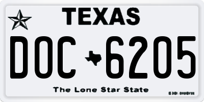 TX license plate DOC6205