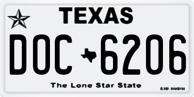 TX license plate DOC6206