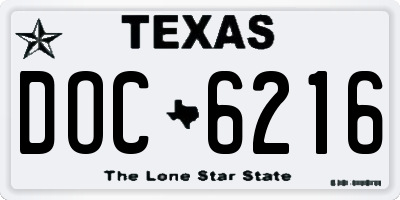TX license plate DOC6216