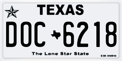 TX license plate DOC6218