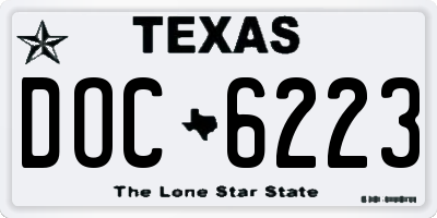 TX license plate DOC6223