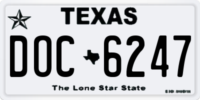 TX license plate DOC6247