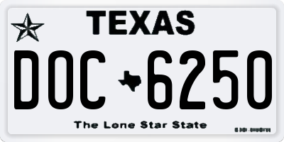 TX license plate DOC6250