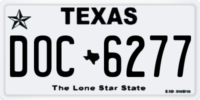 TX license plate DOC6277
