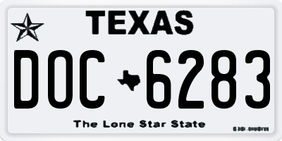 TX license plate DOC6283