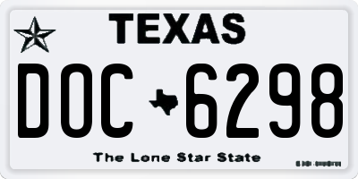 TX license plate DOC6298