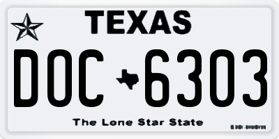 TX license plate DOC6303