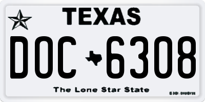 TX license plate DOC6308