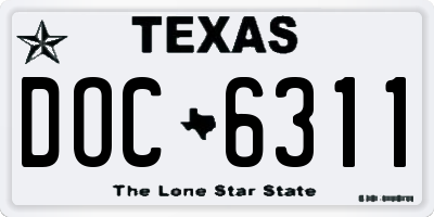 TX license plate DOC6311