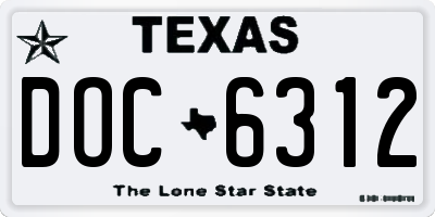 TX license plate DOC6312