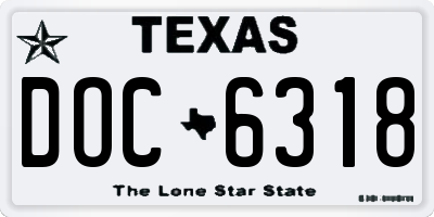 TX license plate DOC6318