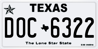 TX license plate DOC6322